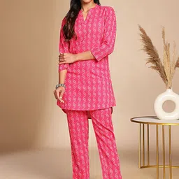 KALINI Woven Design Pure Cotton Tunic With Trousers Co-Ords-picture-49
