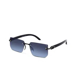 Woggles Unisex Blue Lens & Black Rectangle Sunglasses with-50