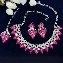 VATSALYA creation Alloy Ruby Red Jewellery Set-40
