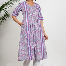 Vbuyz Paisley Printed Round Neck Anarkali Kurta-picture-40