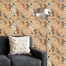 ArtzFolio Printed UV-Resistant Anti-Bacterial Paisley Bohemian Art Peel & Stick Wallpaper-15