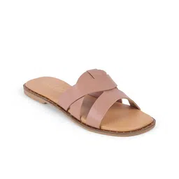 Tresmode Women Textured Open Toe Flats-18