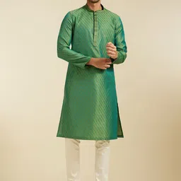 Diwas by Manyavar Embroidered Thread Work Mandarin Collar Straight Kurta-image-83