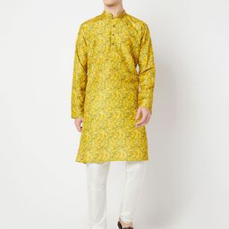 BELLAZO Paislay Printed Mandarin Collar Straight Kurta-image-66
