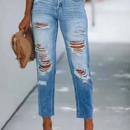 StyleCast Women Straight Fit High-Rise Highly Distressed Heavy Fade Stretchable Jeans-picture-31
