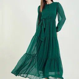aayu Puff Sleeve Georgette Maxi Dress-image-50