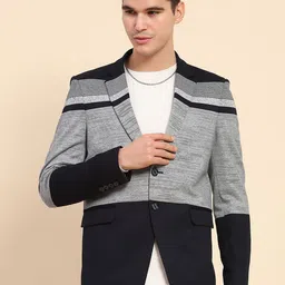 Global Republic Striped Print Blazers-picture-38