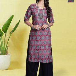 HERE&NOW Selection Of 2 Geometric Printed Round Neck Straight Kurtas-83