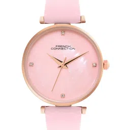 French Connection Women Mother of Pearl Dial & Leather Analogue Watch FCN0147PL-46