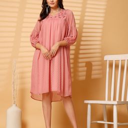 ARDITA Embroidered Chiffon Empire Dress-image-18