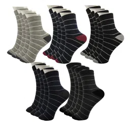Fruvanta Pack Of 10 Striped Ankle Length Socks-25