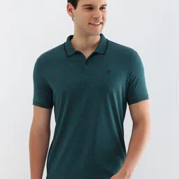 Allen Solly Men Floral Printed Polo Collar Cotton T-shirt-image-72