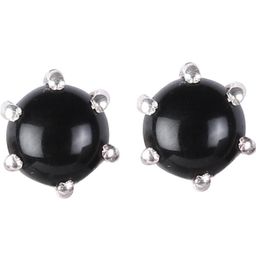 FUSIONARI Women 925 Sterling Silver Black Onyx Studs Earrings-image-46