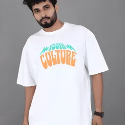 Streetsutra Men Typography Printed Round Neck Cotton Oversized T-shirt-image-18