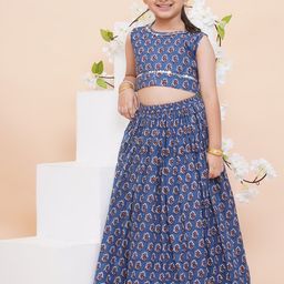 Modish Couture Girls Printed Sequinned Ready to Wear Lehenga & Choli-image-97