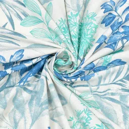 Gulaab Jaipur White & Blue Floral 400 TC King Bedsheet with 2 Pillow Covers image 2