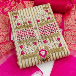 HERE&NOW Embellished Unstitched Dress Material-image-89