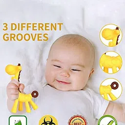 Kritiu Set Of 2 Textured Silicone Giraffe Shape & Stand Teether image 2