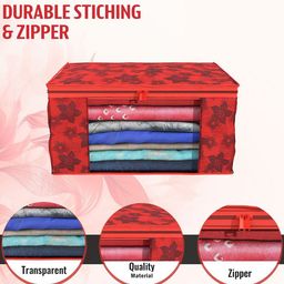 Kuber Industries Red & White 4 Pieces Printed Drawer Organisers image 4