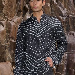 Dash and Dot Relaxed Bandhani Printed Long Sleeves Shirt-picture-6