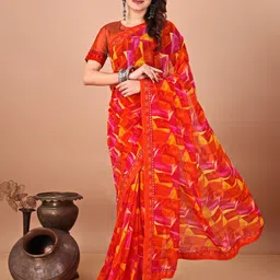LeeliPeeri Designer Sequinned Poly Georgette Saree-71