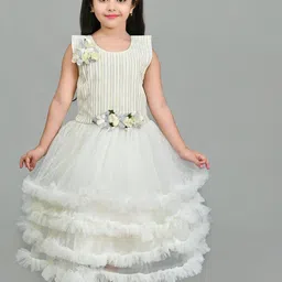 Zenat Layered Girls Fit & Flare Dress-image-89