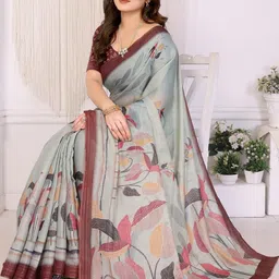 vj fashion Floral Printed Silk Blend Saree-picture-21