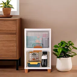 Aura 2 Unit Transparent Regular Modular Cabinet Storage Foldable Cloth Drawer Organiser-27