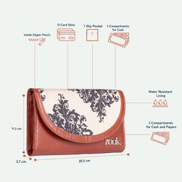 ZOUK Women Mughal Motif Kyra Flap Wallet image 2