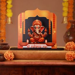 Homspurts Red & Black Wooded Ganesha Figurine Showpiece-22