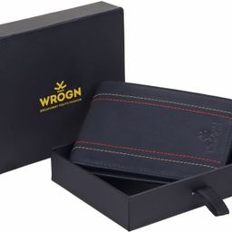 wrogn Men Casual Blue Genuine Leather RFID Wallet-picture-13