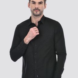 Numero Uno Men Spread Collar Solid Cotton Slim Fit Casual Shirt-picture-34