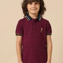 u.s. polo assn. kids Uspa Kids Boys Textured Pure Cotton Polo T-shirt-picture-12