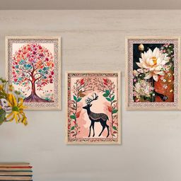 Floral Wall Art With Frame Home Decor Wall Painting For Living Room Office Bedroom-image-95