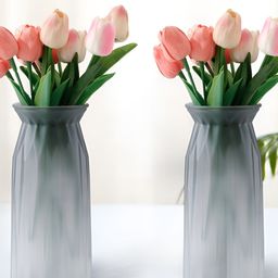 UMAI 2Pcs Grey Textured Glass Vase-27