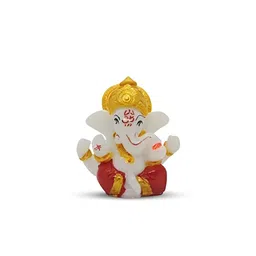 Rare Planet White & Red Lord Ganesh Religious Idol Showpiece-picture-8