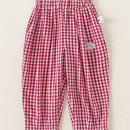LULU & SKY Girls Checked Cotton Tapered Fit High-Rise Trousers-picture-17