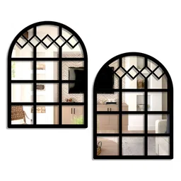 SEHAZ ARTWORKS Black 2 Pieces Wall Hanging Mirrors-picture-0