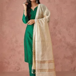 Fabindia Natural Cotton Blend Woven Dupatta-picture-19