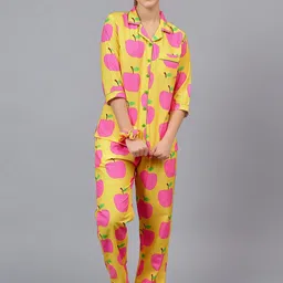 LEAF ORIGINALS Women Conversational Printed Pure Cotton Night suit-image-85