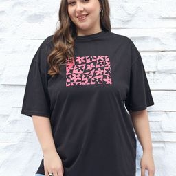 DressBerry Curve Women Floral Printed Drop-Shoulder Sleeves T-shirt-image-15