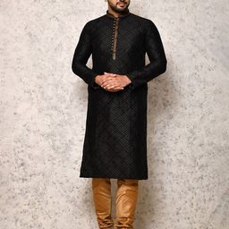 RANAK Men Woven Design Festive Straight Kurta-image-12