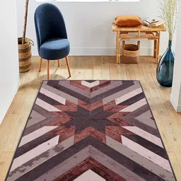 MODEFE Brown Geometric Anti-Skid Nylon Carpet-33