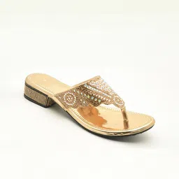 HardWood Women Leather Embellished Open Toe Block Heels-image-66