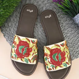 Styli Women Embellished Open Toe Flats with Embroidered-picture-14