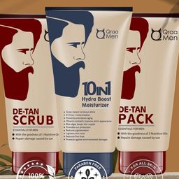 Qraa Men Set Of 3 D-Tan Scrub, Detan Pack & Hydra Boost Moisturizer - 320 g image 2