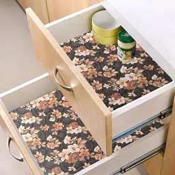 Kuber Industries Grey & Orange 2 Pieces Water Resistant Shelf Liner Organisers-12