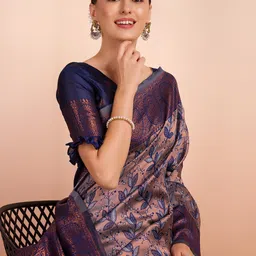 DIVASTRI Woven Design Zari Pure Silk Banarasi Saree-image-54