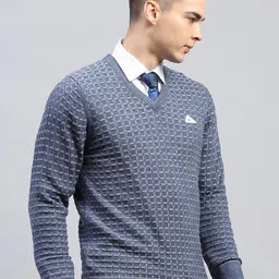 Monte Carlo Men Checked Woollen Pullover image 3