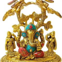 Tiny Shiny Lord Ganesha Metal Statue Showpiece-picture-25